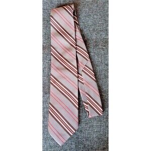 Tie 70s 80s 90s Y2K Mens Bill Haire Toupe Brown Ivory Red 3.25 Wide 55 Long